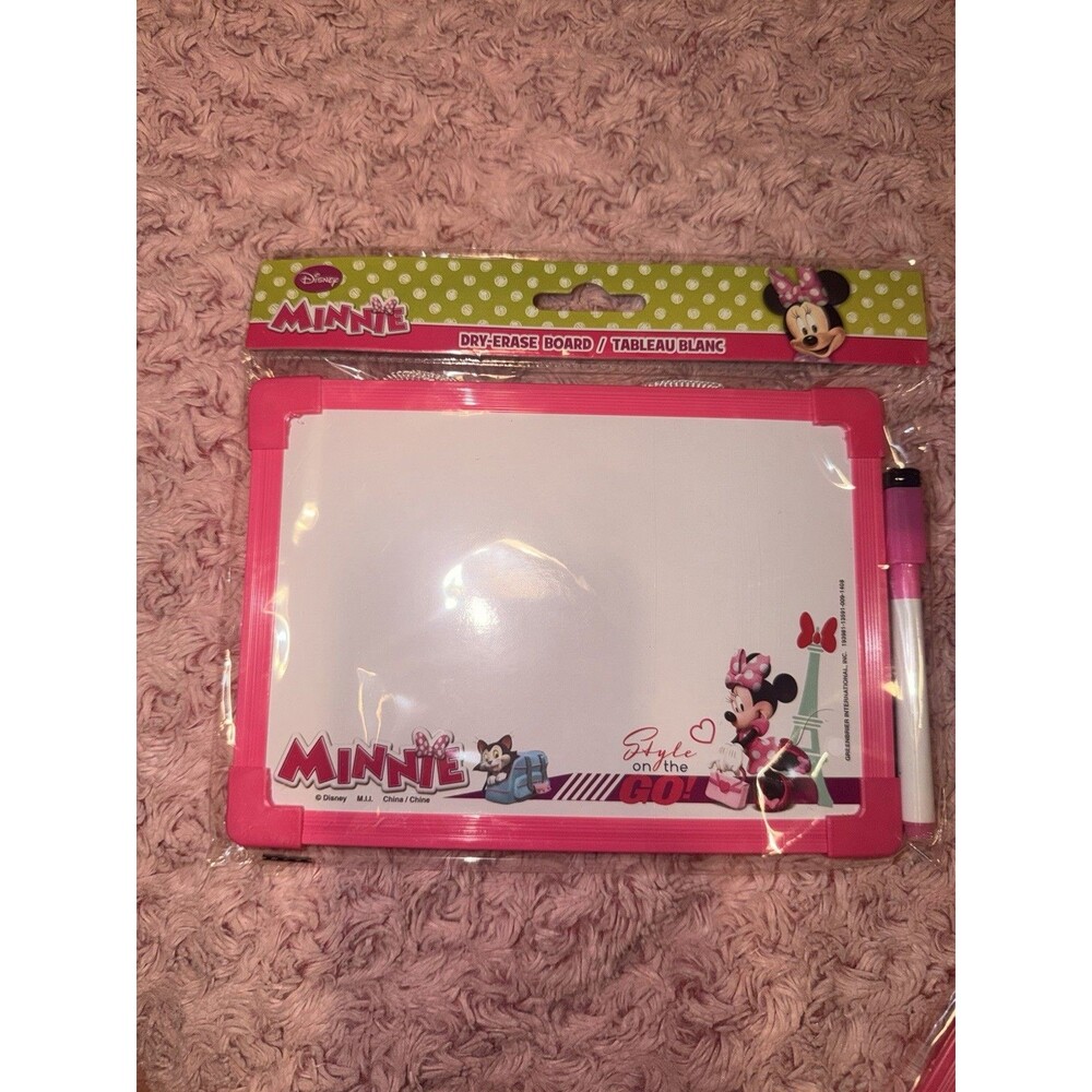 Disney Junior Minnie Mouse Dry Erase Board Figaro Pink With Marker